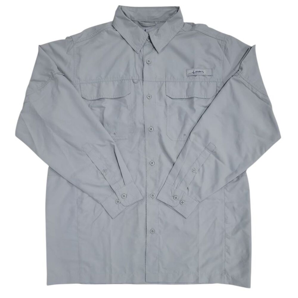 Mirage Gray - Habit Men's UPF 50+ UV Protection Long-Sleeve River Button-Up Shir